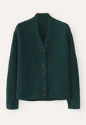 Cardigan mit Knopfleiste, Flaschengr&uuml;n, webstill