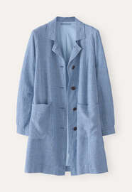Lange Jacke, Indigoblau, webstill