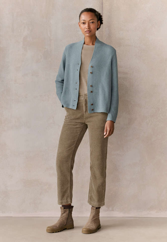 Cardigan mit Knopfleiste, Aqua/Denim, completeTheLook