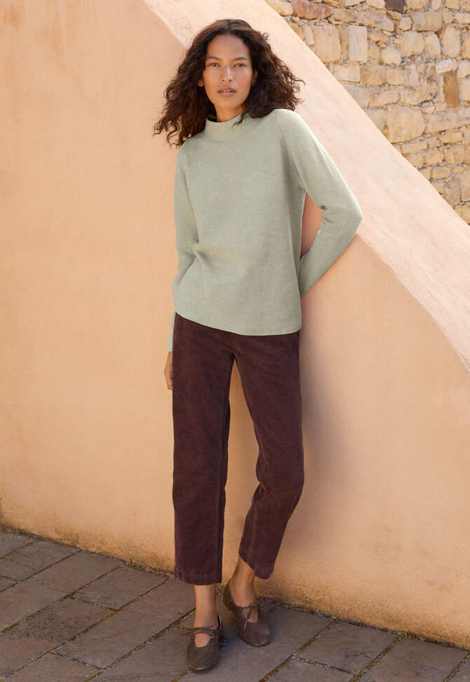 Trichterkragen-Pullover, Frostiges Salbei, completeTheLook