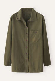 Bluse mit Trichterkragen, Khaki, webstill