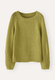 Pullover mit eingestricktem Muster, Weizengr&uuml;n, webstill