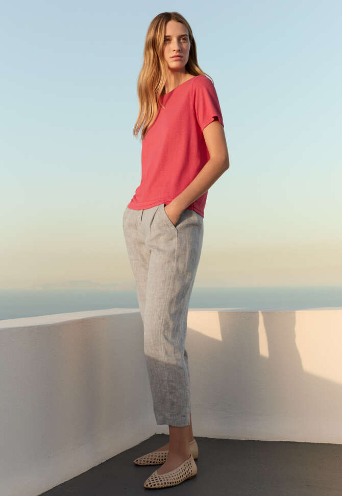 K&uuml;rzere, schmal zulaufende Hose, Nerz, completeTheLook