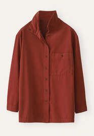 Bluse mit Trichterkragen, Zartes Granatrot, webstill