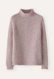 Pullover mit Zopfmuster, Fliedergrau, webstill