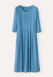 Kleid mit U-Ausschnitt, Marine, webstill
