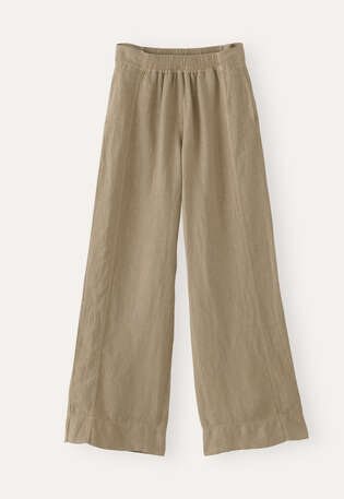 Hose mit weitem Bein, Zartes Khaki, webstill