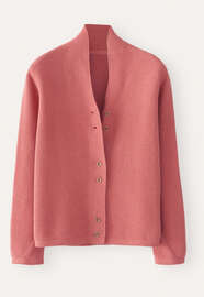 Cardigan mit Knopfleiste, Koralle, webstill