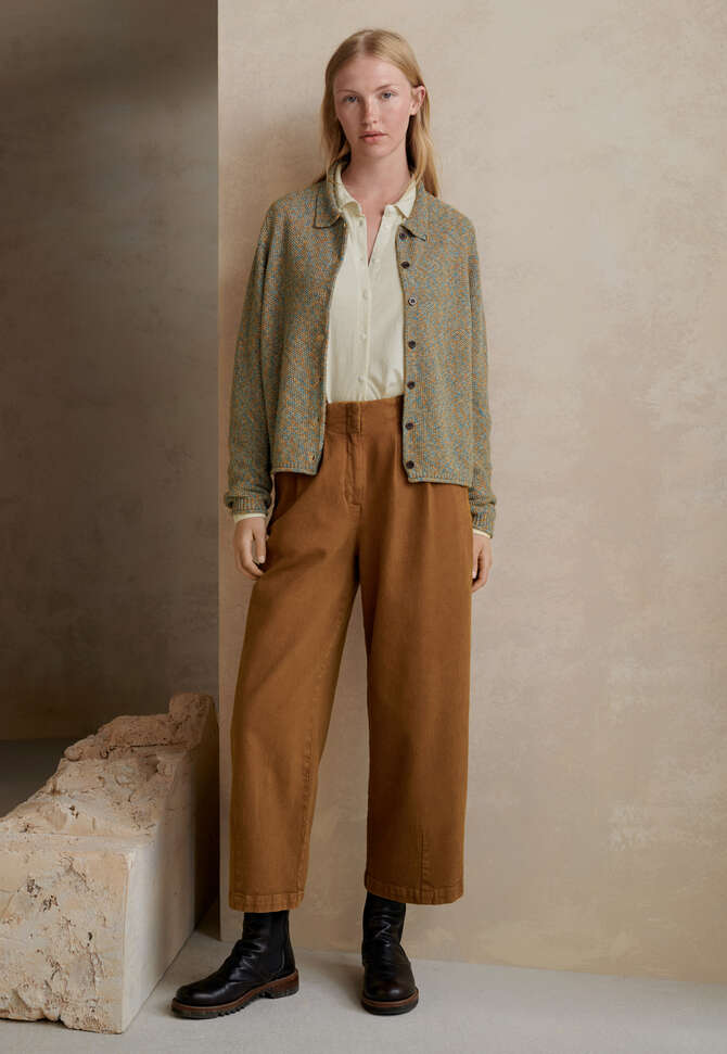 K&uuml;rzer geschnittene Bundfaltenhose, Toffee, completeTheLook