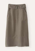 Rock mit Nahtdetail, Khaki-Taupe, webstill