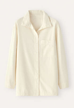 Bluse mit Trichterkragen, Creme, webstill