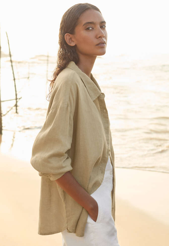 Overshirt aus Leinen, Gewaschenes Farngr&uuml;n, completeTheLook