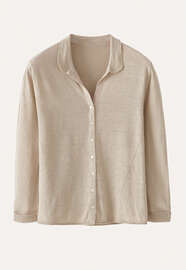 Cardigan mit Kragen, Blasses Nerz, webstill