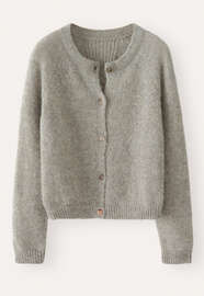 Cardigan mit Raglan&auml;rmeln, Steingrau, webstill