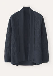 Gemusterter Cardigan, Blau/Schwarz, webstill