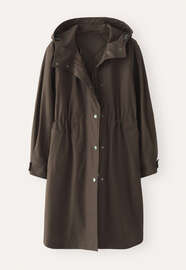 Parka mit Kapuze, Kakao, webstill