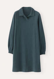 Kleid mit Knopfverschluss, Petrol/Aquamarin, webstill