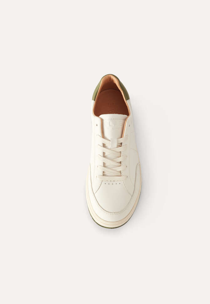 Schn&uuml;r-Sneaker, Wei&szlig;/Oliv, completeTheLook