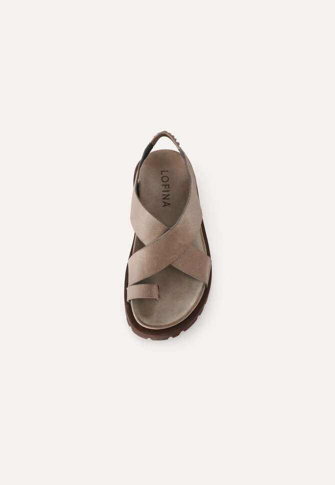 Sandale mit Zehendetail, Zartes Braun, completeTheLook