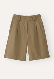 Shorts mit Faltenfront, Bronzeoliv, webstill