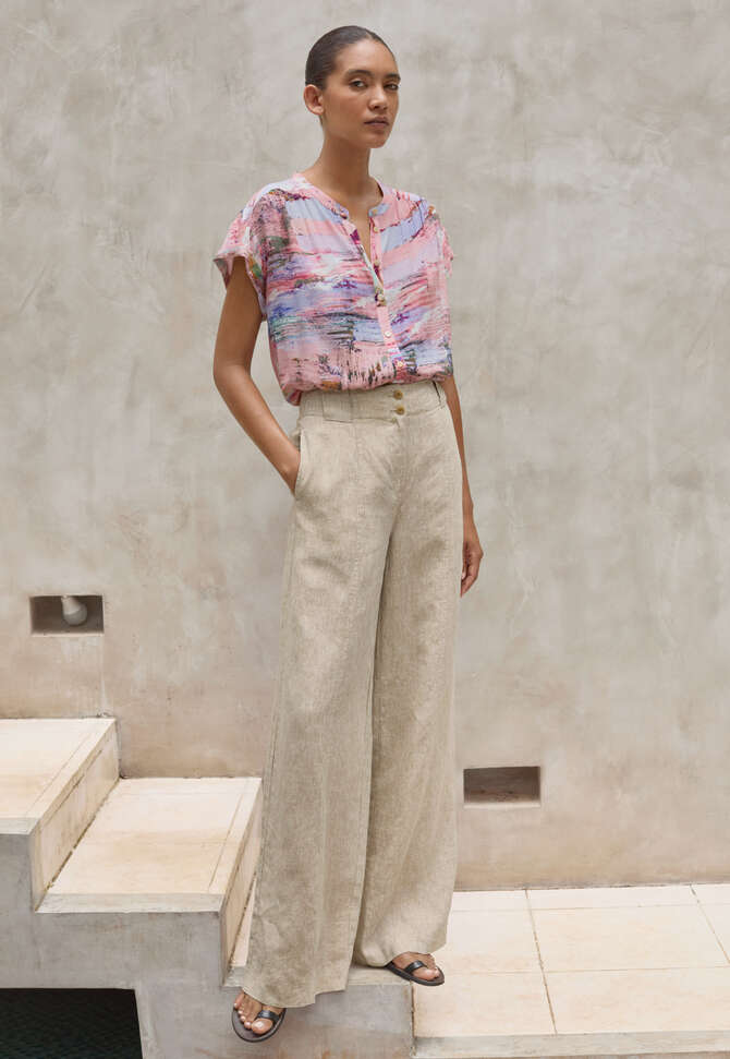 Hose mit Frontn&auml;hten, Natur, completeTheLook