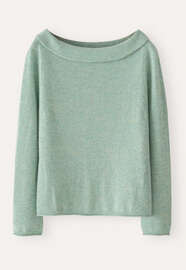 Pullover mit U-Boot-Kragen, Mint/Aqua, webstill