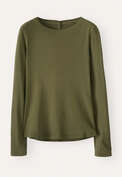 Lang&auml;rmeliges Ripp-Top, Waldgr&uuml;n, webstill