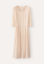 Kleid mit U-Ausschnitt, Eisrosa, webstill