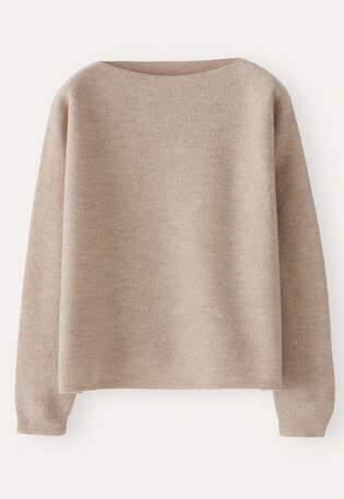 Kastiger Pullover, Rehbraun, webstill