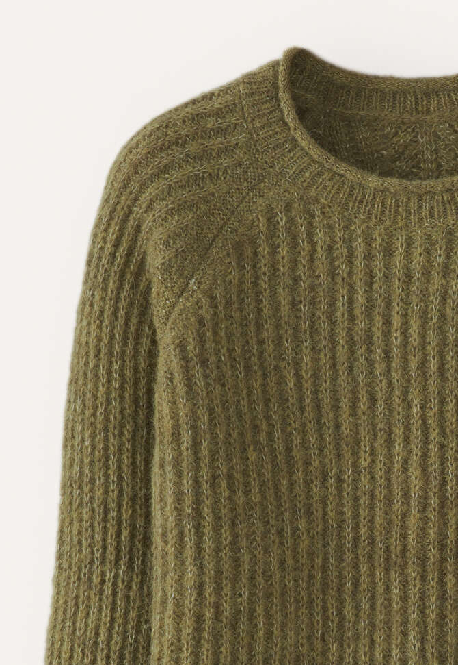 Ripppullover mit Rundhalsausschnitt, Olivgr&uuml;n, completeTheLook