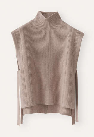 Strick-Tabard, Zartes Nerzbraun, webstill