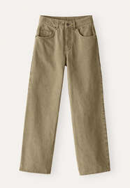Jeans mit geradem Bein, Gewaschenes Oliv, webstill