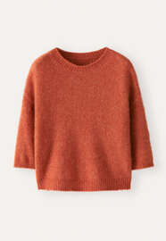 Kurz&auml;rmeliger Pullover, Terrakotta-Orange, webstill