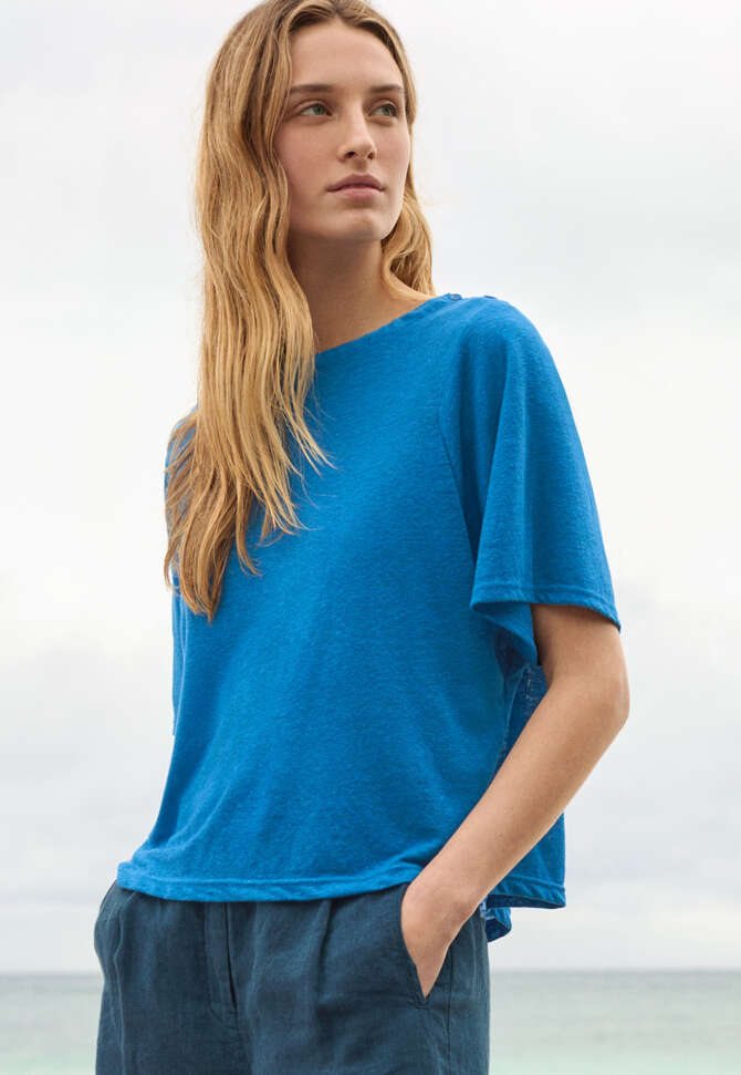 Jersey-Top mit gekn&ouml;pfter Schulter, Tiefes Marineblau, completeTheLook