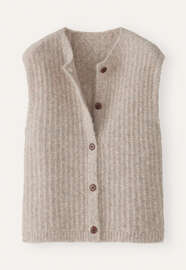 &Auml;rmelloser Cardigan, Muschelgrau, webstill