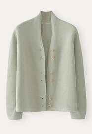 Cardigan mit Knopfleiste, Frostiges Salbeigr&uuml;n, webstill
