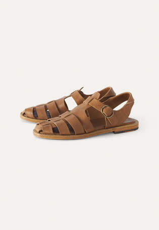 B&auml;ckersandalen, Kamelbraun, webstill