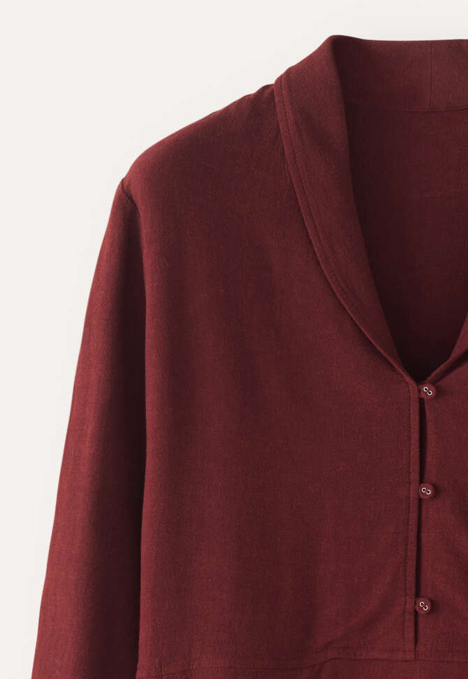 Bluse mit Schalkragen, Granat, completeTheLook
