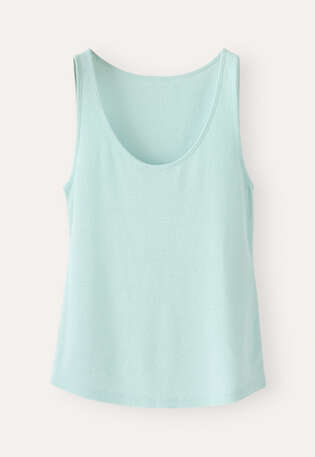 Geripptes Tr&auml;ger-Top, Mint/Aqua, webstill