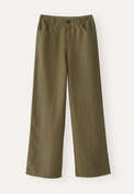 Weitbeinige Jeans, Dunkles Khaki, webstill