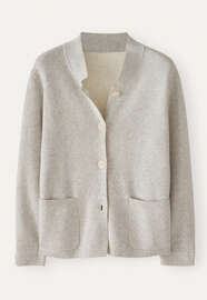 Doppelt gestrickte Jacke, Cremegrau, webstill