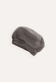 Strick-Barett, Taupe-Braun, webstill