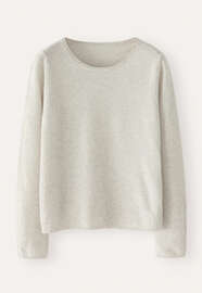 Pullover mit Rundhalsausschnitt, Perlgrau, webstill
