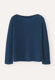 Pullover mit U-Boot-Ausschnitt, Petrol, webstill