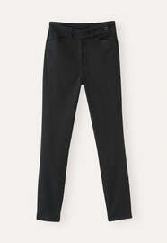 Hose mit schmalem Bein, Schwarz, webstill