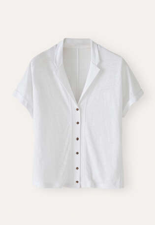 Jersey-Bluse, Wei&szlig;, webstill