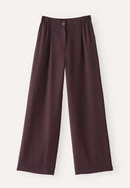 Elegante Hose mit weitem Bein, Weinrot, webstill