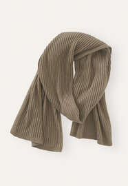 Rippstrickschal, Moos-Taupe, webstill