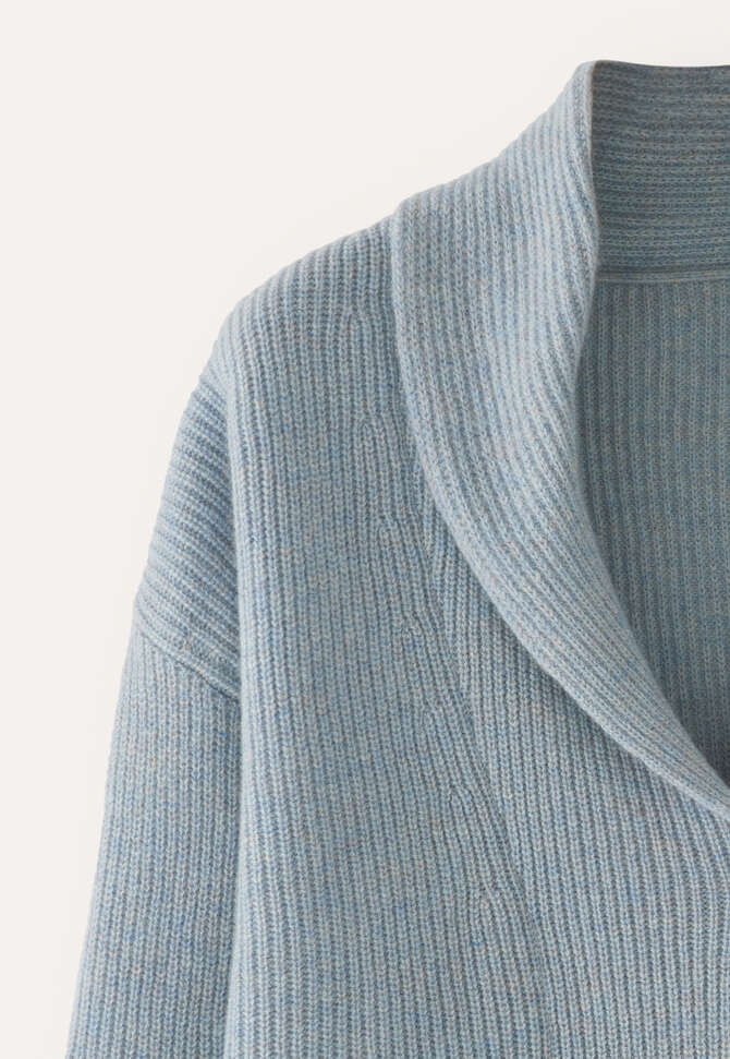 Cardigan mit Schalkragen, Zartes Blau, completeTheLook