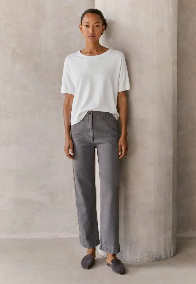 Schmale, k&uuml;rzere Jeans, Dunkelgrau, completeTheLook